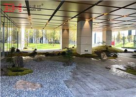 雅培上海總部大樓仿木紋鋁單板裝飾完工