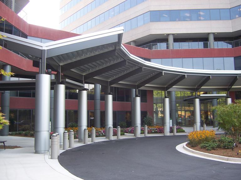 弧形穿孔包柱鋁單板工程案例